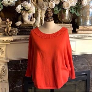 LOFT Orange Crew Neck Sweater